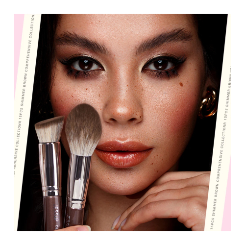 Jessup Beauty - *Makeup Essentials in a Box* - 15 Brush Set - Shimmer Brown