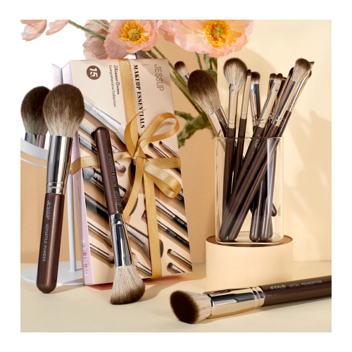 Jessup Beauty - *Makeup Essentials in a Box* - 15 Brush Set - Shimmer Brown