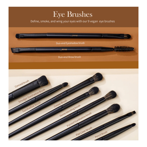 Jessup Beauty - *Makeup Lover Collection III* - Set of 14 brushes - Elegant Black