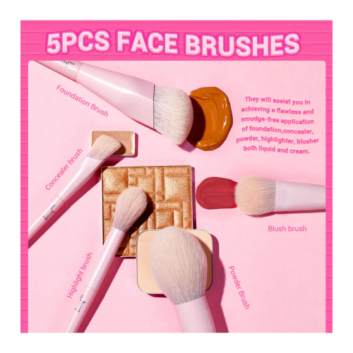 Jessup Beauty - *Makeup Lover Collection IV* - Set of 14 brushes - Crystal Pink