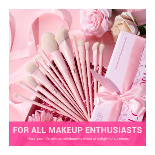 Jessup Beauty - *Makeup Lover Collection IV* - Set of 14 brushes - Crystal Pink
