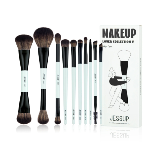 Jessup Beauty - *Makeup Lover Collection V* - Set of 10 brushes - Bright Cyan