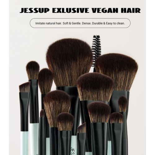 Jessup Beauty - *Makeup Lover Collection V* - Set of 10 brushes - Bright Cyan