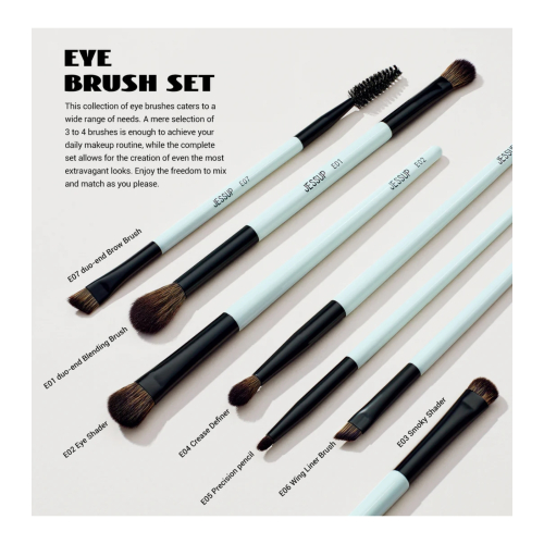 Jessup Beauty - *Makeup Lover Collection V* - Set of 10 brushes - Bright Cyan