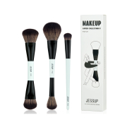 Jessup Beauty - *Makeup Lover Collection V* - Set of 3 Double Brushes - Bright Cyan