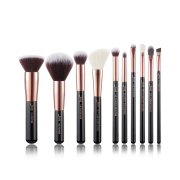Jessup Beauty - 10 piece brush set - T156: Black/Rose Gold