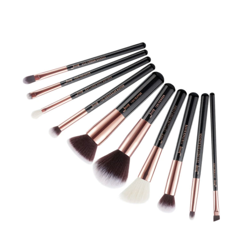 Jessup Beauty - 10 piece brush set - T156: Black/Rose Gold
