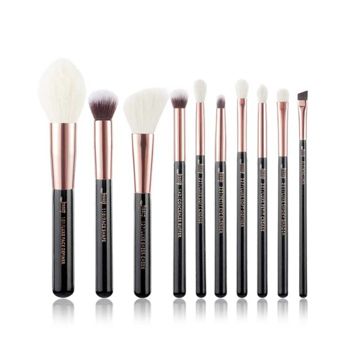 Jessup Beauty - 10 piece brush set - T163: Black/Rose Gold