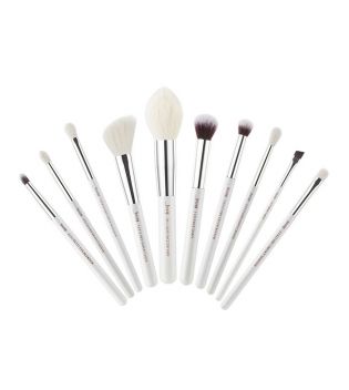 Jessup Beauty - 10 pcs Brush Set - T243: White/Silver