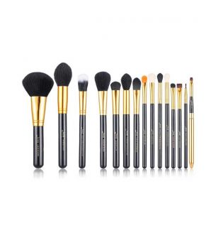 Jessup Beauty - 15 pcs Brush Set - T093: Black/Gold