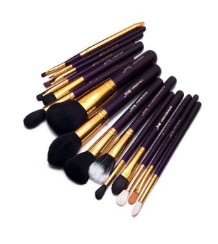 Jessup Beauty - 15 pieces brush set - T095: Purple/Gold