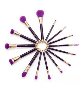 Jessup Beauty - 15 piece brush set - T114: Purple/Dark Violet