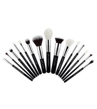 Jessup Beauty - 15 pcs Brush Set - T180: Black/Silver