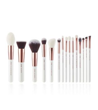 Jessup Beauty - 15 pieces brush set - T220: White/Rose Gold