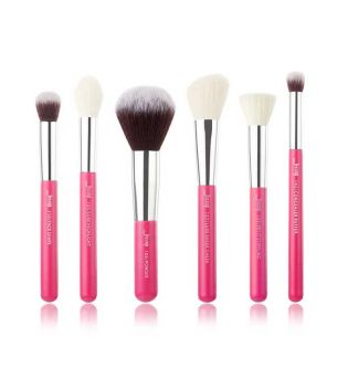 Jessup Beauty - 6 pcs Brush Set - T204: Rose Carmin/Silver