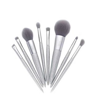 Jessup Beauty - 8 pcs Brush Set - T265: Shining Party Silver