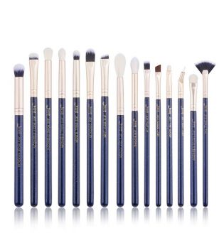 Jessup Beauty - 15 Piece Brush Set - T477: Prussian Blue / Golden Sands