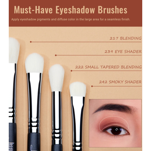 Jessup Beauty - Brush set PRO 11pcs - T340: Black/Silver