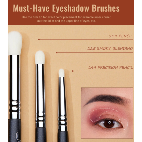 Jessup Beauty - Brush set PRO 11pcs - T340: Black/Silver