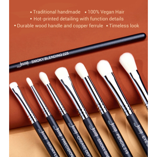 Jessup Beauty - Brush set PRO 11pcs - T340: Black/Silver