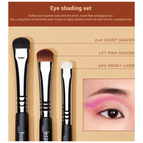 Jessup Beauty - Brush set PRO 12pcs - T339: Black/Silver