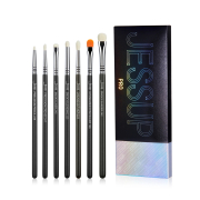 Jessup Beauty - Brush set PRO 7pcs - T334: Black/Silver