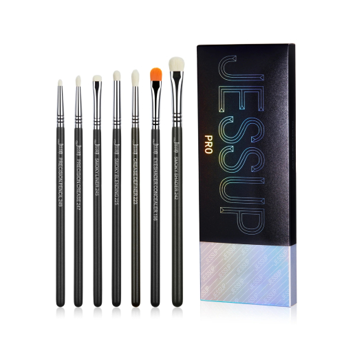 Jessup Beauty - Brush set PRO 7pcs - T334: Black/Silver