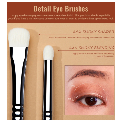 Jessup Beauty - Brush set PRO 7pcs - T334: Black/Silver