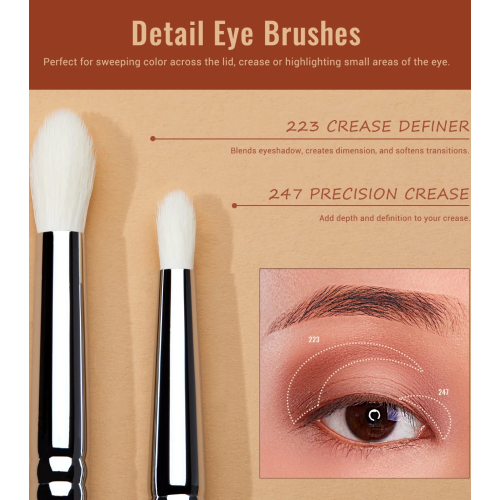 Jessup Beauty - Brush set PRO 7pcs - T334: Black/Silver