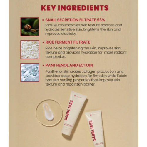 K-Secret - *Seoul 1988* - Face Cream Snail Mucin 93% + Rice