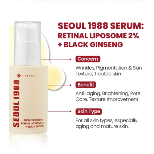 K-Secret - *Seoul 1988* - Serum Retinal Liposome 2% + Black Ginseng