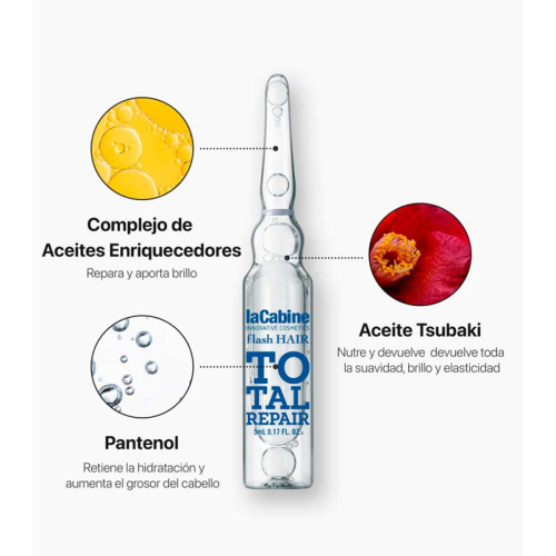 La Cabine - *Flash Hair* - Repairing hair ampoules Total Repair - Damaged hair