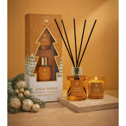 La Casa de los Aromas - *Christmas* - Mikado set + candle - Magic Wishes