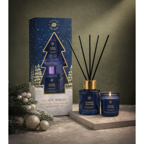 La Casa de los Aromas - *Christmas* - Mikado set + candle - Nordic Winter