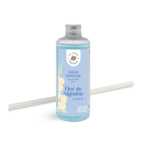 La Casa de los Aromas - Mikado air freshener refill 250ml - Cotton Flower
