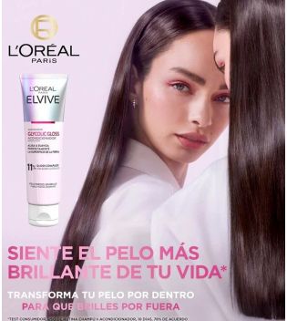 Loreal Paris - Long-lasting shine treatment conditioner Elvive Glycolic Gloss - Porous and dull hair