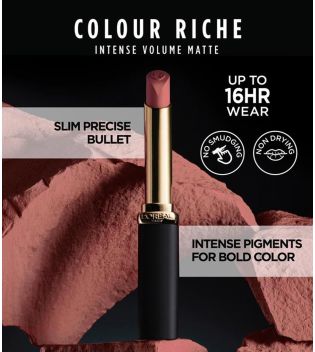 Loreal Paris - Lipstick Colour Riche Intense Volume Matte - 601: Worth It