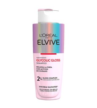 Loreal Paris - Long-lasting shine treatment shampoo Elvive Glycolic Gloss - Porous and dull hair