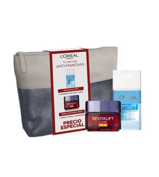 Loreal Paris - Revitalift Laser Toiletry Bag: Anti-wrinkle and anti-blemish day cream with SPF and micellar water