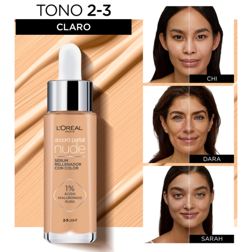 Loreal Paris - Tinted filling serum Accord Parfait Nude - 2-3: Light