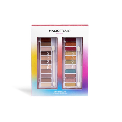 Magic Studio - *Colorful* - Eyeshadow Palette Set Matte vs Metal Look