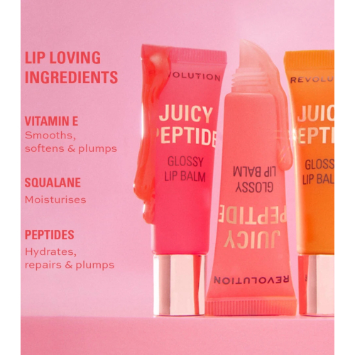 Makeup Revolution - Lip Gloss Balm Juicy Peptide - Peach Bellini Orange