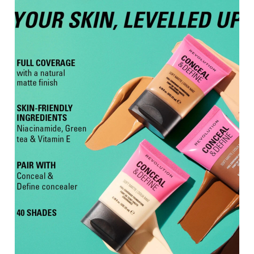 Makeup Revolution - Foundation Conceal & Define Soft Matte - F0.3W