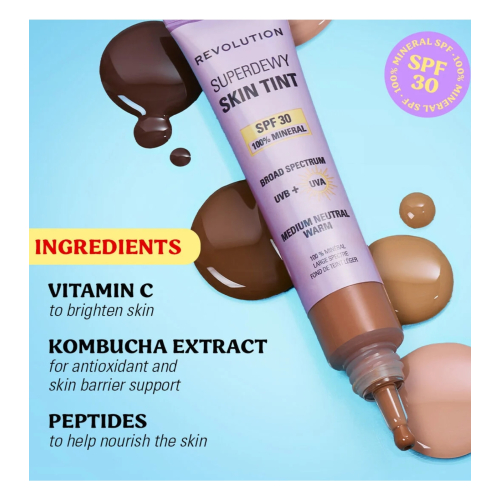 Makeup Revolution - Foundation Superdewy Skin Tint SPF30 - Medium Neutral Warm