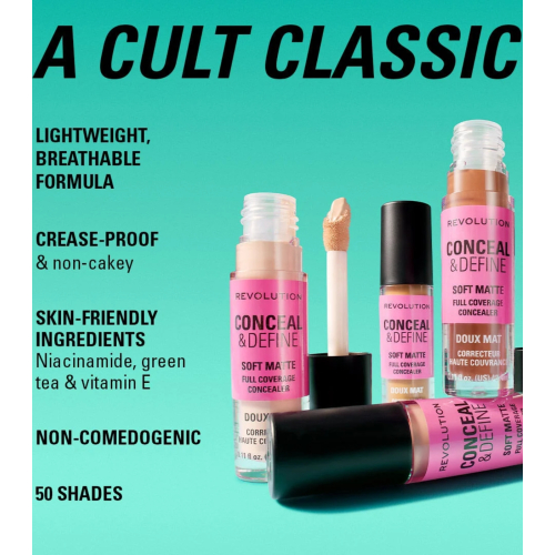 Makeup Revolution - Liquid Concealer Conceal & Define Soft Matte - C5NW