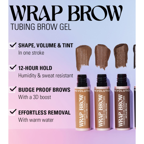 Makeup Revolution - Eyebrow Gel Wrap Brow - Cool Medium Brown