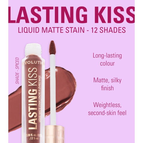 Makeup Revolution - Matte Liquid Lipstick Lasting Kiss - Drama Pink