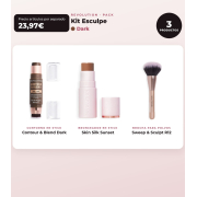 Makeup Revolution - Stick Contour Set Reloaded Contour & Blend - Dark + Stick Bronzer Skin Silk - Sunset + Powder Brush Sweep & Sculpt - R12