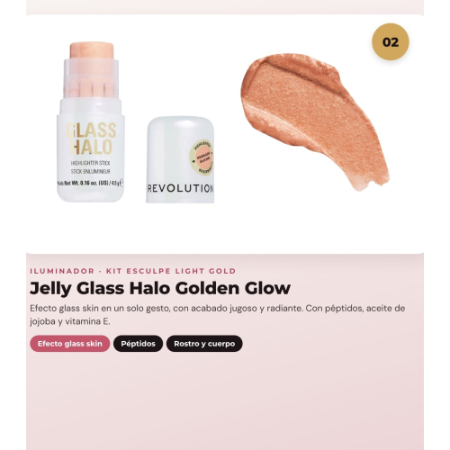 Makeup Revolution - Stick Contour Set Reloaded Contour & Blend - Light + Highlighter Jelly Glass Halo - Golden Glow + Highlighter Brush Soft Focus Create - R6