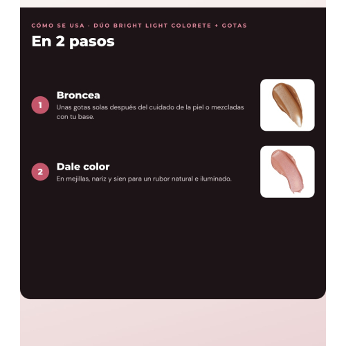 Makeup Revolution - Bronzing Drops Set Bright Light - Scorched Light/ Med + Liquid Blush Bright Light - Rosie Pink